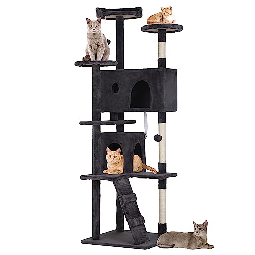 70" Cat Tree Tower (70in / Dark Gray)