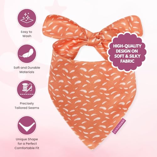 Luxury Pet Birthday Bandanas (Orange Feathers / Large)