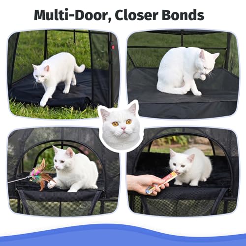 Catio Outdoor Cat Enclosure Pop up Cat Tower Tent (XL Square / XLarge, 32" x 32" x 35"H)
