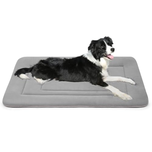 Dog Bed Soft Dog Crate Bed Pad Mat (36.0"L x 23.0"W x 1.2"Th / Clay Gray)