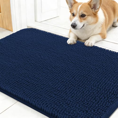 Dog Door Mat for Muddy Paws 24x16 (Dark Blue / 24" X 16")