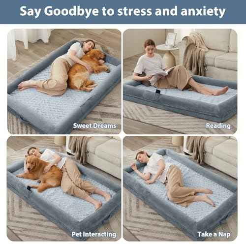 Human Dog Bed Orthopedic for Adult & Dogs Comfy Sleeping (Grey / Human (71x46x7.5in))