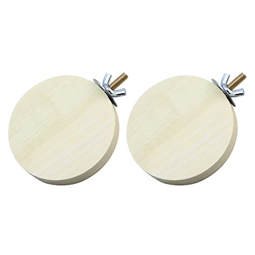 2Pcs Wooden Bird Perch Platform for Small Parrot Cage Stand