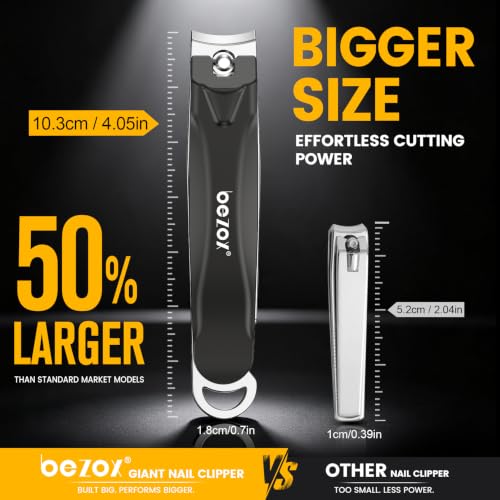 Large Nail Clipper for Men & Women (Black / Big - Set of 1)