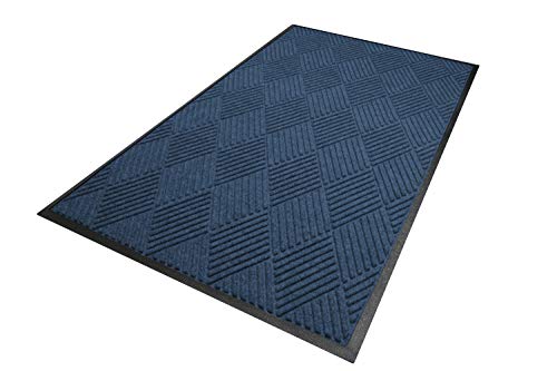 208 Navy Polypropylene WaterHog Classic Diamond Entrance Mat (3 X 8.4 / Navy)