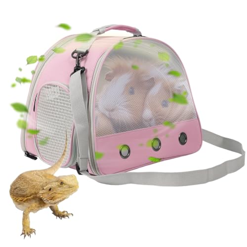 Ventilation Carrier for Bearded Dragon (Pink)