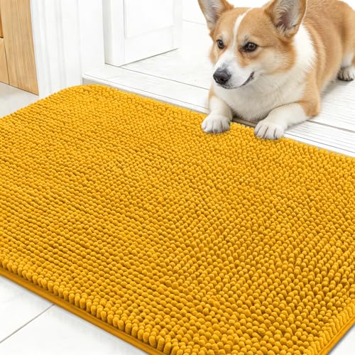 Dog Door Mat for Muddy Paws 24x16 (Golden Yellow / 24" X 16")
