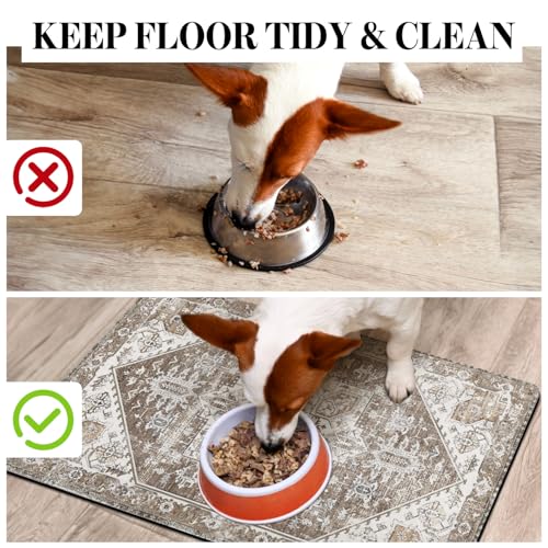 Dog Food Mats for Floors (Brown / Xl(24"×32"))