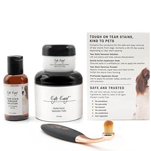 Dog Tear Stain Remover Starter Kit with ProPowder Brush (1 Count (Pack of 1))