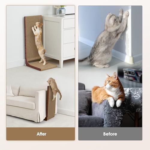 Cardboard Cat Scratcher for Indoor Cats (Dark Brown / 16.6x11.2x26.8)