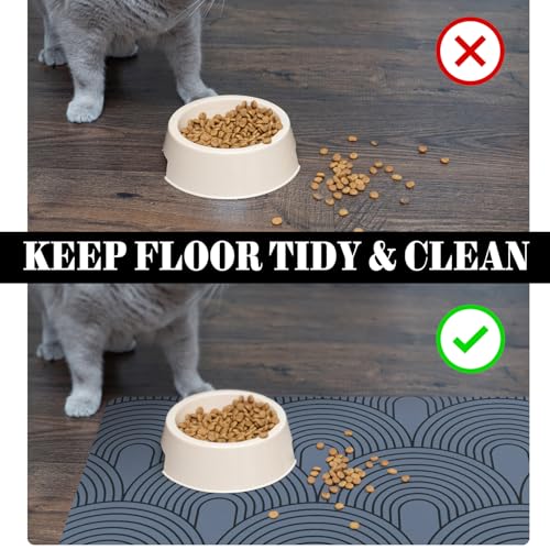 Dog Food Mats for Floors Absorbent (L(17"×30") / 01-Blue)