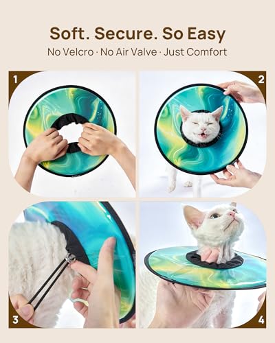 Soft Cat Cone Collar (Aurora Green / M)