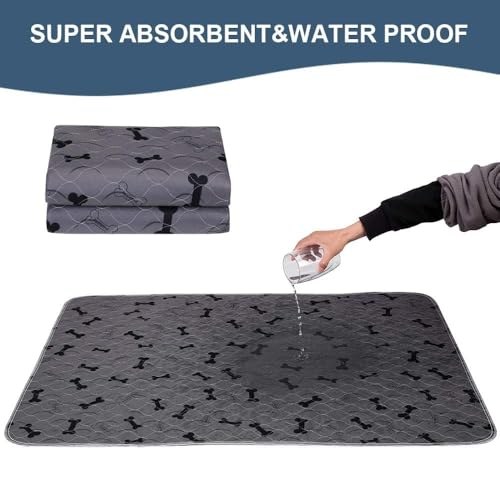 Washable Dog Pee Pads with Free Grooming Gloves (36x60 Inch (Pack of 2))