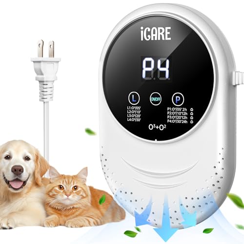 Ozone Odor Eliminator for Strong Odor 99% Cat Litter Deodorizer Pets Poof (1 Count (8 Modes))