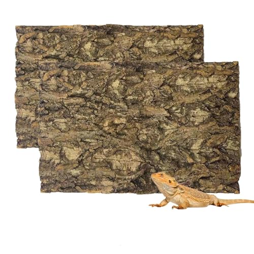 2PCS 11.8"x7.8" Natural Thickened Reptile Cork Bark Terrarium Background (2PCS - S：11.8" x 7.8")