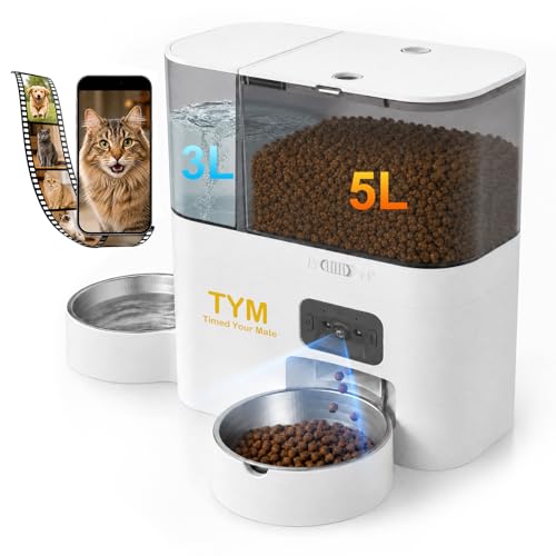 Automatic Cat Feeder with Camera and Water Dispenser (White-3)