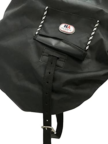 Nylon Waterproof Fleece Lined Ride On English Saddle Cover (Black)