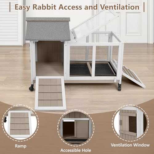 38" L Expandable Rabbit Hutch with Run (38.0"L x 17.0"W x 29.0"H)