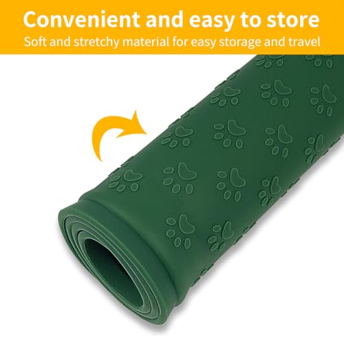 2 Pack Pet Placemat for Dog and Cat (11.8"L x 11.8"W - 2 Pack / Hunter Green)