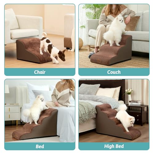 Dog Stairs for Small Dog 19.7" H (Brown / Standard:15.7"x28.3"x19.7")