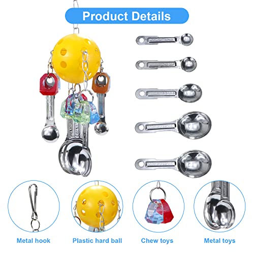 Bird Chew Toy Metal Spoons Hanging for Parrot Macaw (A - Spoon Toy)