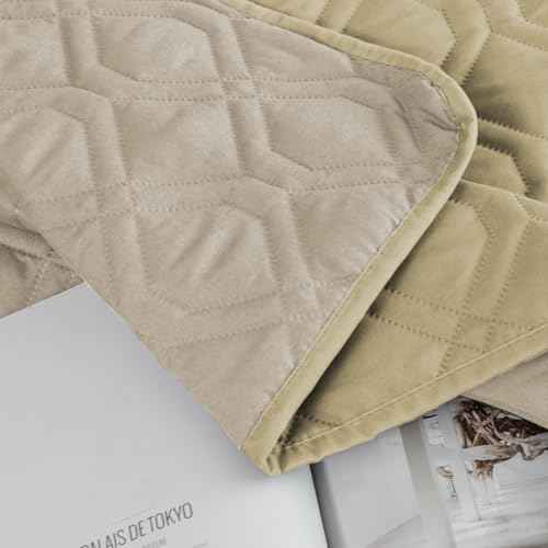 Waterproof Dog Bed Cover Pet Blanket for Furniture Bed Couch Sofa Reversible (40x90 Inch (Pack of 1) / Beige+khaki)