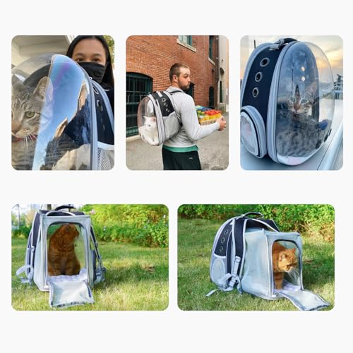 Expandable Bubble Cat Carrier Backpack (Square Back Expandable-Black)