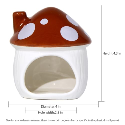 Ceramic Hide Hamster Hideout Small Pets Habitat House Accessories (Brown)