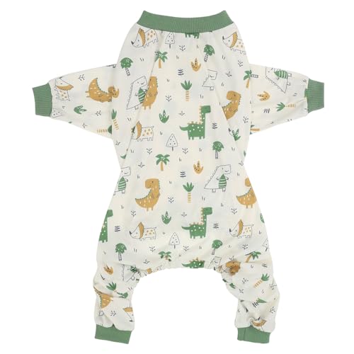 Dog Pajamas One Piece Light Comfy Pjs Pet Costume M (Large / Forest Dinos)