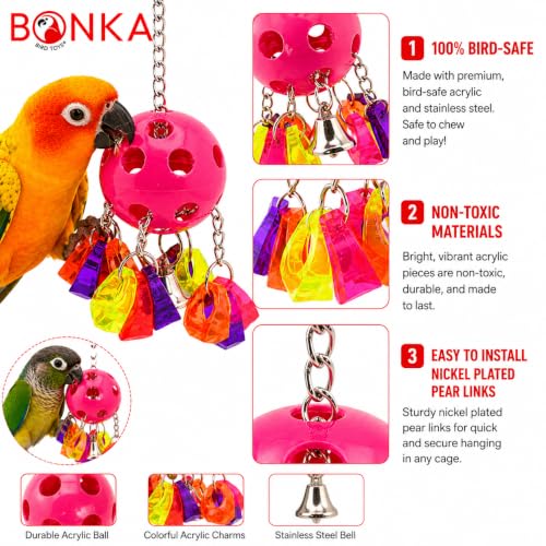 1938 Paci Pull Colorful Pacifier Ring Acrylic Parrot Parrotlet Budgie Quaker African
