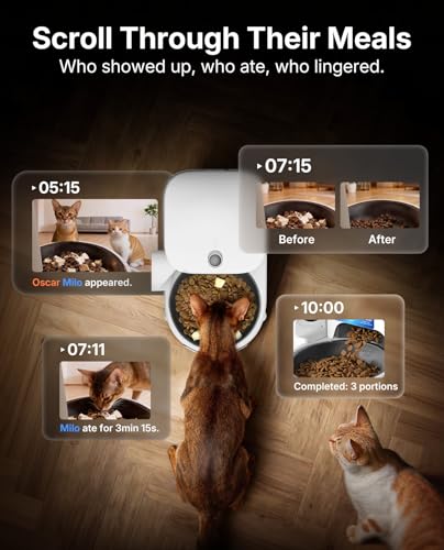 Automatic Cat Feeder with Camera (White with Single Food Hopper)