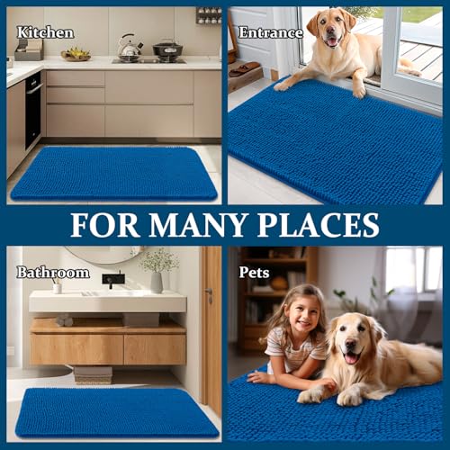 Dog Door Mat for Muddy Paws 47x32 (Deep Navy Blue / 47" X 32")