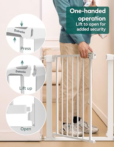 Bebelio 26 28.5" Narrow Baby Gate (White / 30" Tall, 26-28.5" Wide)