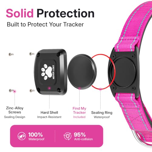 GPS Dog Collar with Tracker (Hot Pink / XS(10.5''-13.5''))