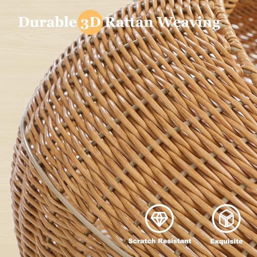 Dinosaur Cat Tree 46” Cat Scratching Posts with Large Rattan Bed (Dinosaur)