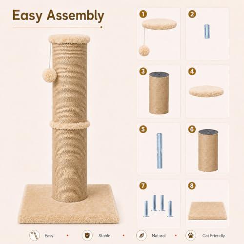 32 Inch Tall Cat Scratching Post (X-Large / Yellow)