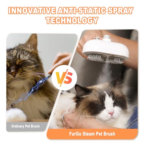 Cat Steam Brush for Cats & Dogs (White)