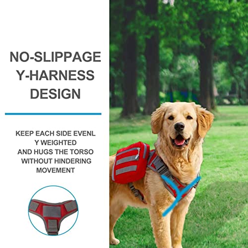 Red Tactical Backpack for Hiking for Large Dogs (Red)