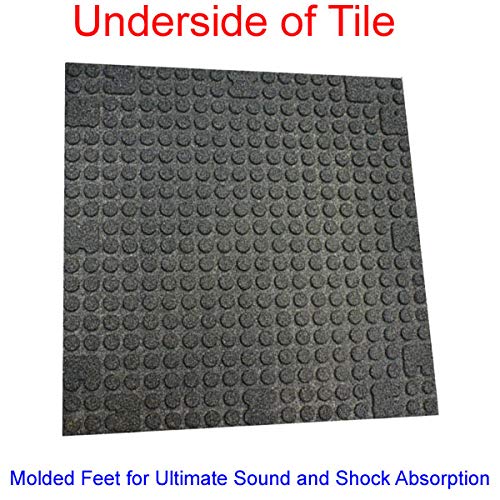 Extreme Rubber Gym Tiles (1 Tile (2' x 2') - 4 Sq Ft / 35% Red/Grey/White)