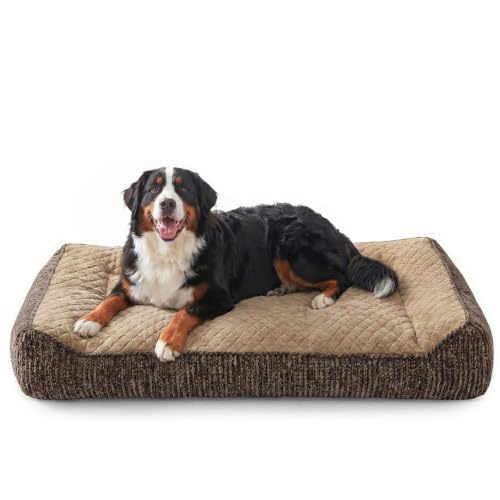 XL Orthopedic Dog Bed for Large Dogs (XL Plus(45"L x 32"W x 9.5"Th) / Brown)