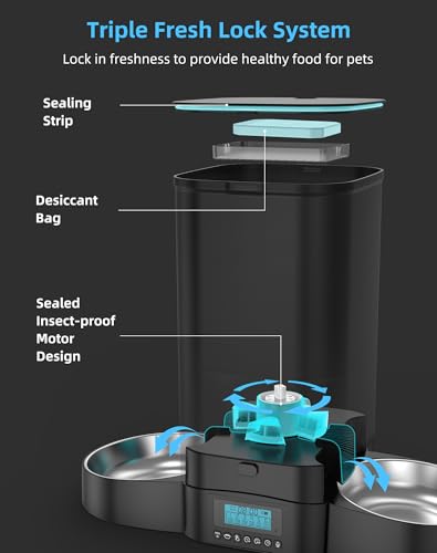 5L Automatic Cat Feeder for Two Cats
