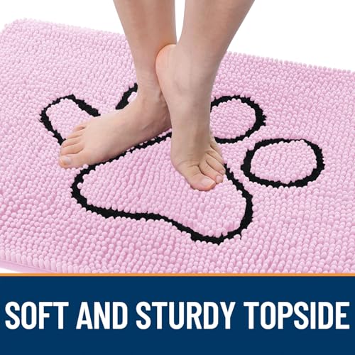 Dog Door Mat for Muddy Paws 48x30 (Pink / 48" X 30")
