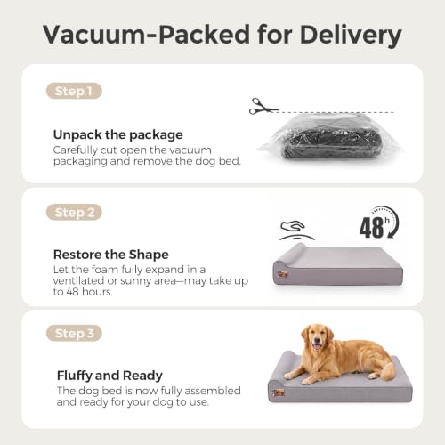 Orthopedic Dog Beds for Large Dogs (X-large / Grey)