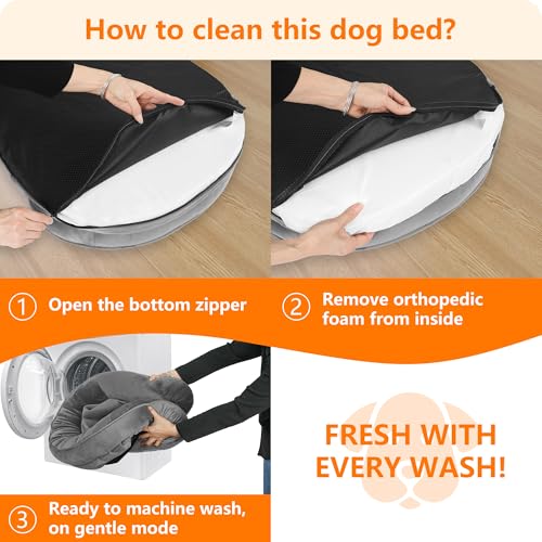 Orthopedic Waterproof Medium Dog Bed Sofa (Medium Grey / Medium(36 x 25.5 x 6 inch))