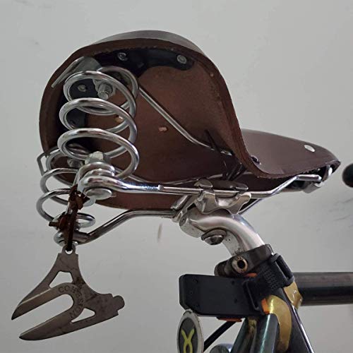 English Vintage Bicycle Saddle Touring City Saddle Comfortable Comfort Leather Bicycle Seat with Spring Rivets for Women Men (Coffee)