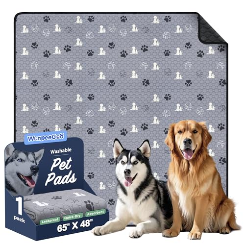 Washable Pee Pads for Dogs (Gray / 65"x48" (Pack of 1))