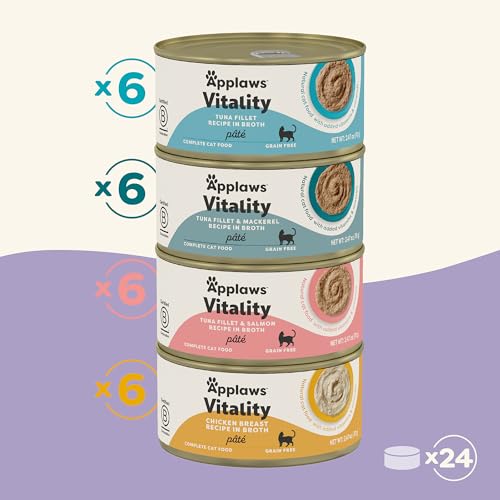 Vitality 4 Flavor Variety Paté Wet Cat Food 24 (2.47 Ounce (Pack of 24))
