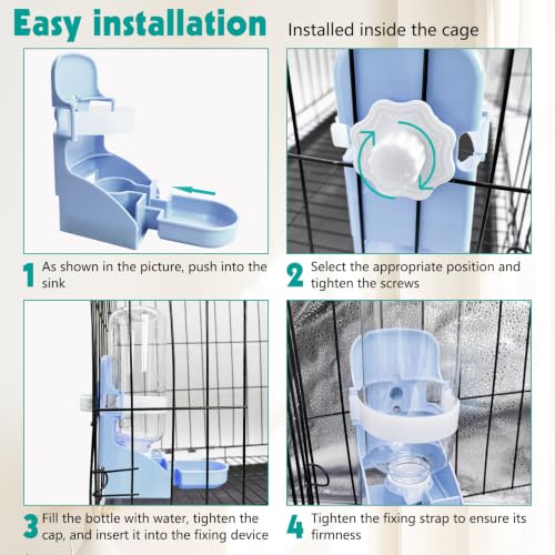 Rabbit Water Bottle (2PCS Water Dispenser, Blue)