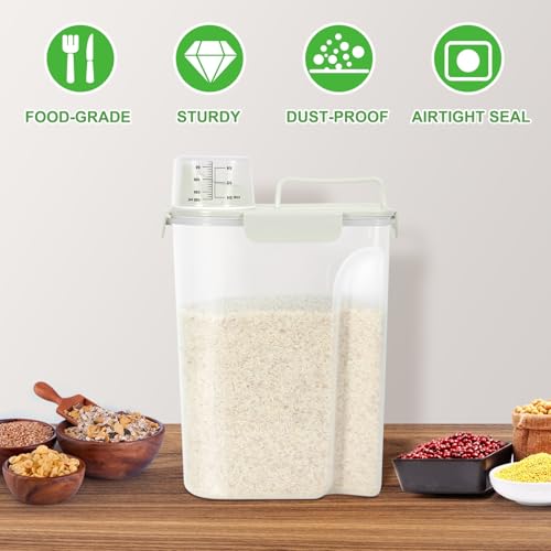 Airtight Rice Container 10 Lbs (6Qt-Beige)