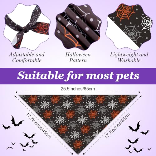 100 Pcs Halloween Dog Bandanas Bulk for Pets Lover Gifts Charm (Halloween / 25.6 x 17.7 x 17.7 Inch)